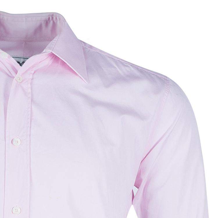 Pre Owned Hermes Men's Pink Straight Fit Poplin Shirt S