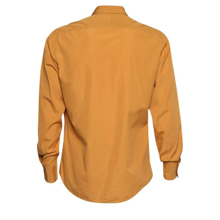 Pre Owned Hermes Mustard Yellow Cotton Button Front Shirt L