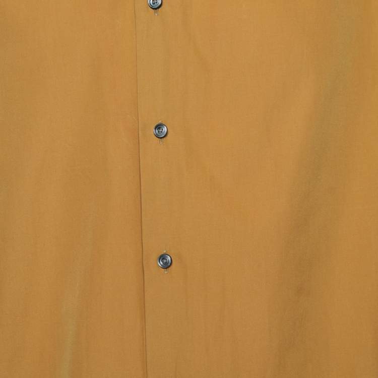 Pre Owned Hermes Mustard Yellow Cotton Button Front Shirt L