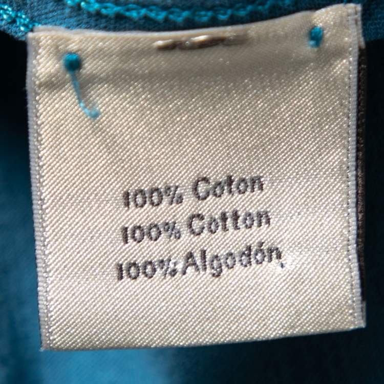 Pre Owned Hermès Blue Cotton Patch Pocket Detail Roundneck T-shirt M