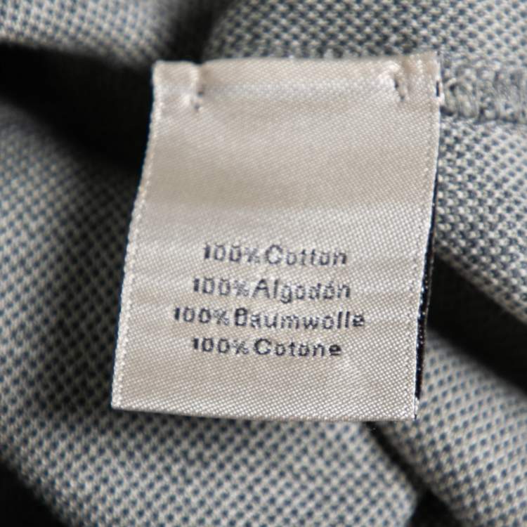 Pre Owned Hermès Grey/Green Horse Printed Cotton Crew Neck T-Shirt L