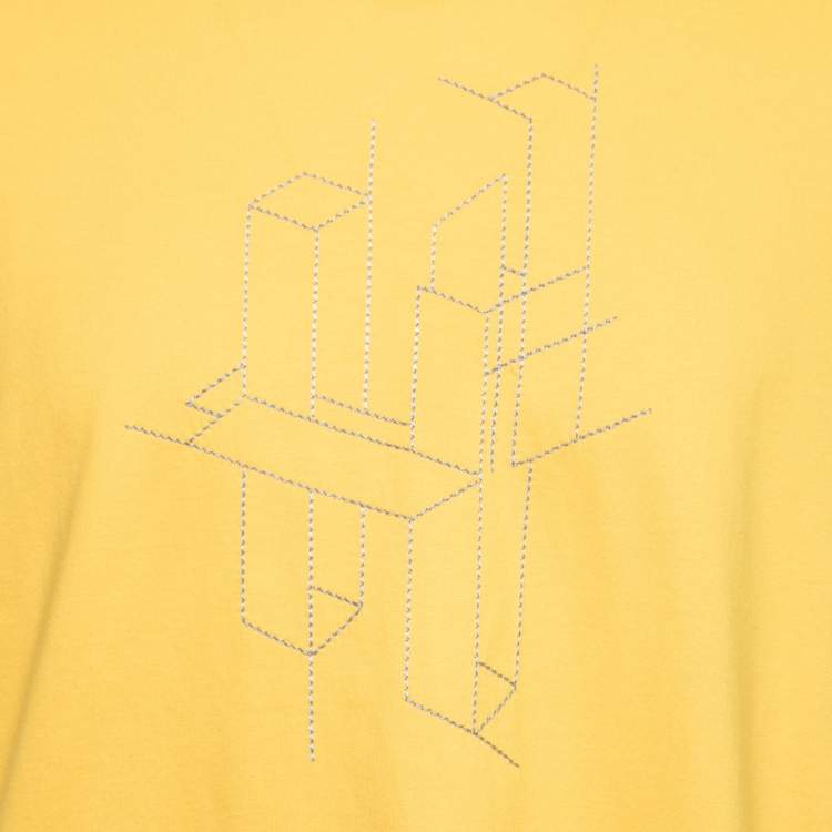 Pre Owned Hermes Yellow Cotton 3D H Embroidered Short Sleeve T-Shirt L