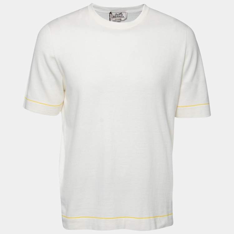 Pre Owned Hermes Cream Cashmere T-Shirt L