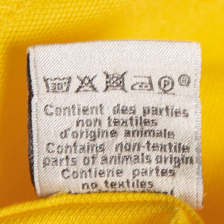 Pre Owned Hermes Yellow Cotton Pique Pocket Detailed Polo T-Shirt M