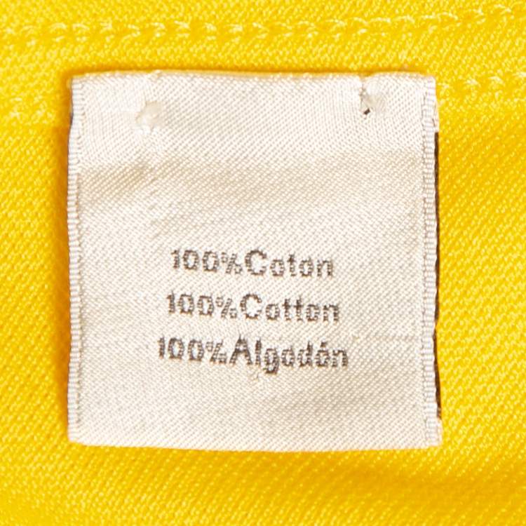 Pre Owned Hermes Yellow Cotton Pique Pocket Detailed Polo T-Shirt M