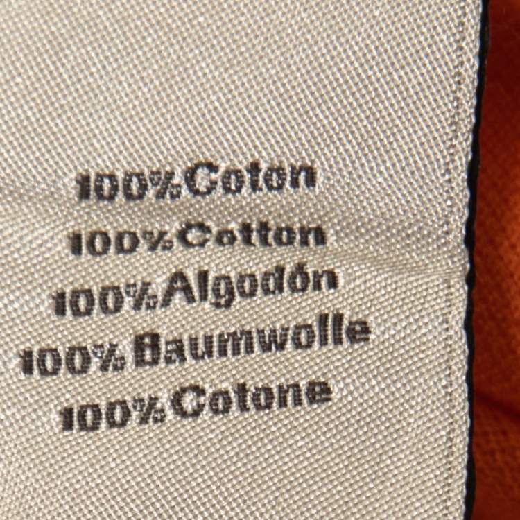 Pre Owned Hermès Orange Pique Knit Polo T-Shirt XL