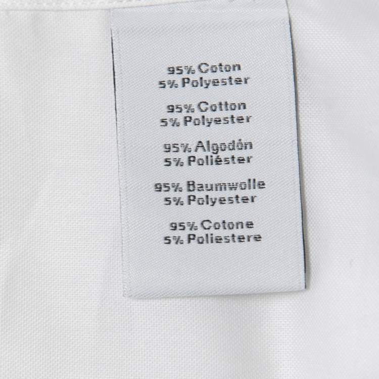 Pre Owned Hermes White Horse Patterned Cotton Button Front Shirt M