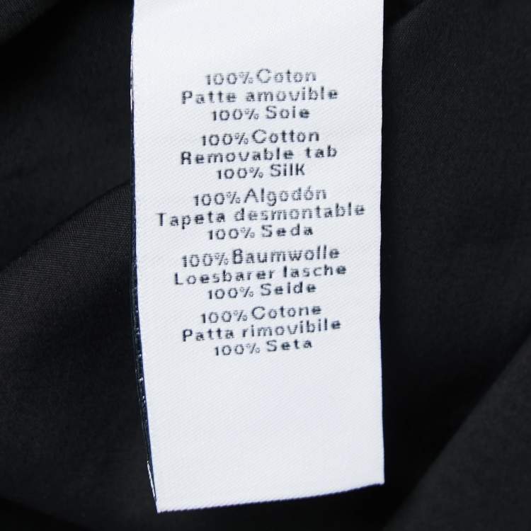 Pre Owned Hermes Black Cotton Button Front Shirt L