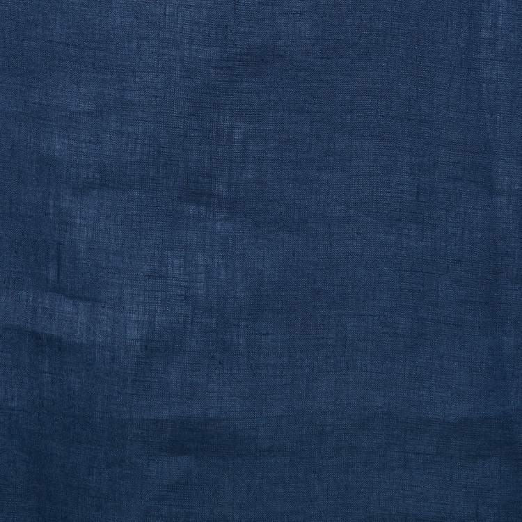 Pre Owned Hermes Navy Blue Linen Tunic Shirt L