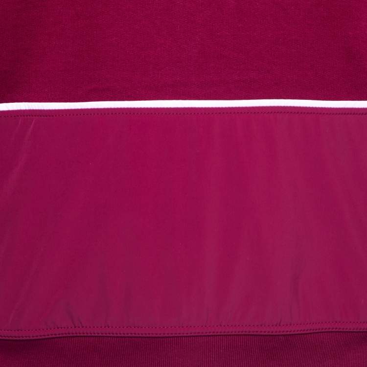 Pre Owned Hermes Burgundy Cotton Knit Hoodie L