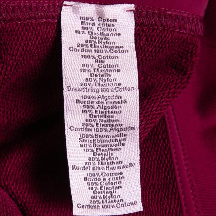 Pre Owned Hermes Burgundy Cotton Knit Hoodie L
