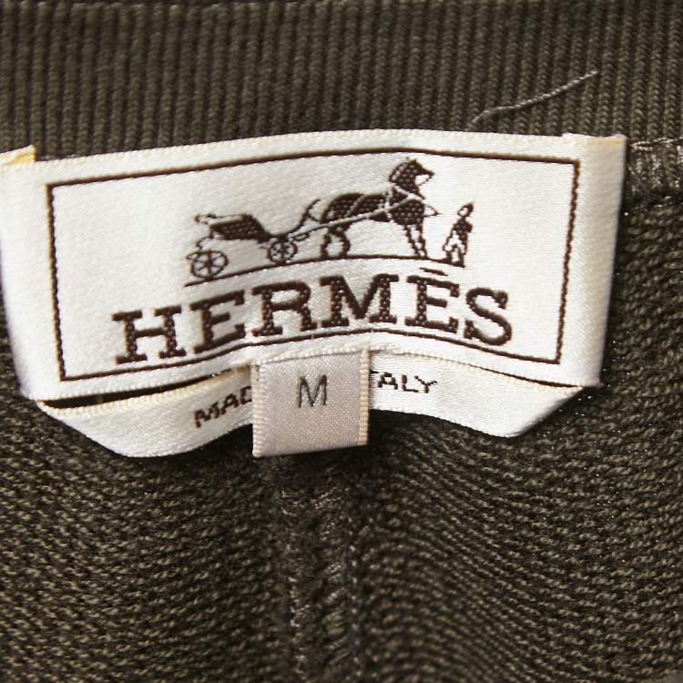 Pre Owned Hermes Olive Green Cotton Shorts M