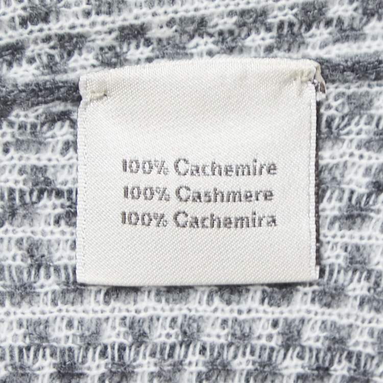 Pre Owned Hermes Grey Patterned Cashmere Crew Neck Sweater L