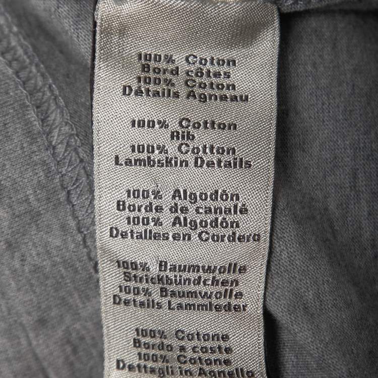 Pre Owned Hermes Grey Cotton Patch Detail Crew Neck T-Shirt XXL