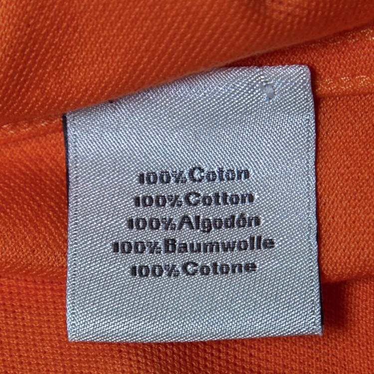 Pre Owned Hermes Orange Cotton Pique Crew Neck T-Shirt S