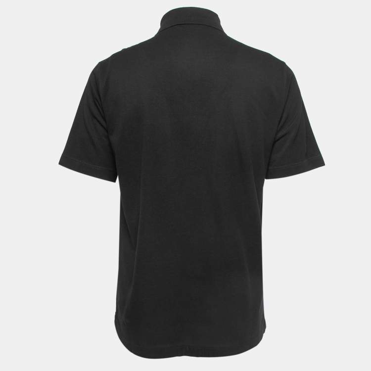 Pre Owned Hermes Black Cotton Pique PoloT-Shirt L