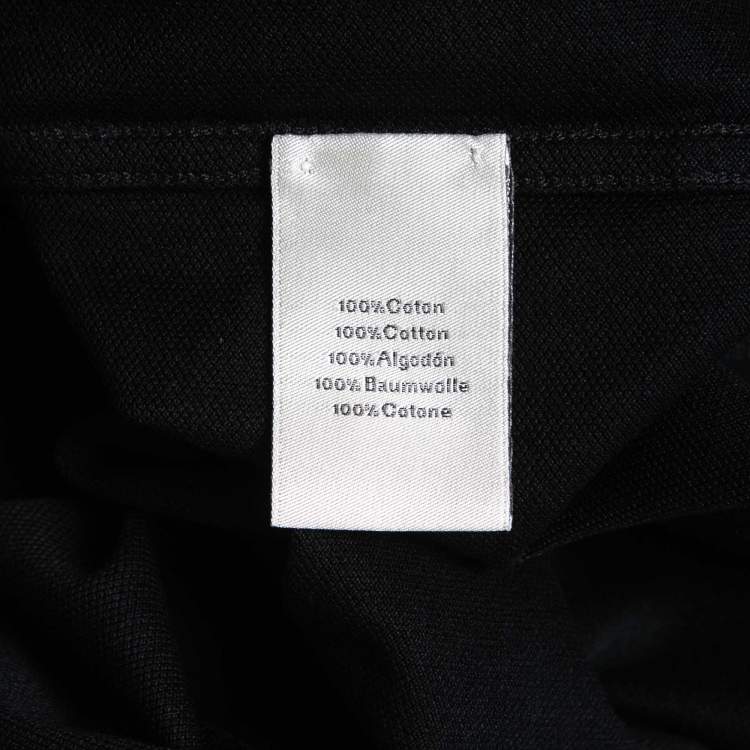 Pre Owned Hermes Black Cotton Pique PoloT-Shirt L