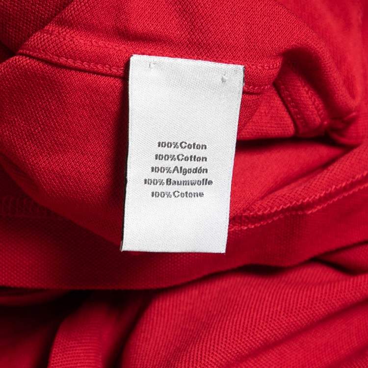 Pre Owned Hermès Red Cotton Pique Polo T-Shirt L