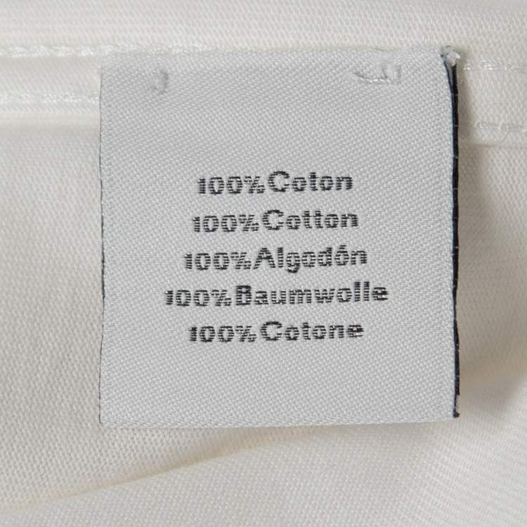 Pre Owned Hermes White Quarterb'H" Print Cotton Crew Neck Half Sleeve T-Shirt M