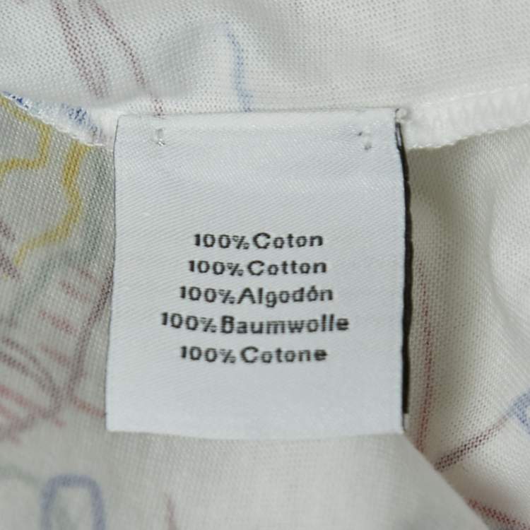 Pre Owned Hermes White Cavalcade Print Cotton Crew Neck T-Shirt S