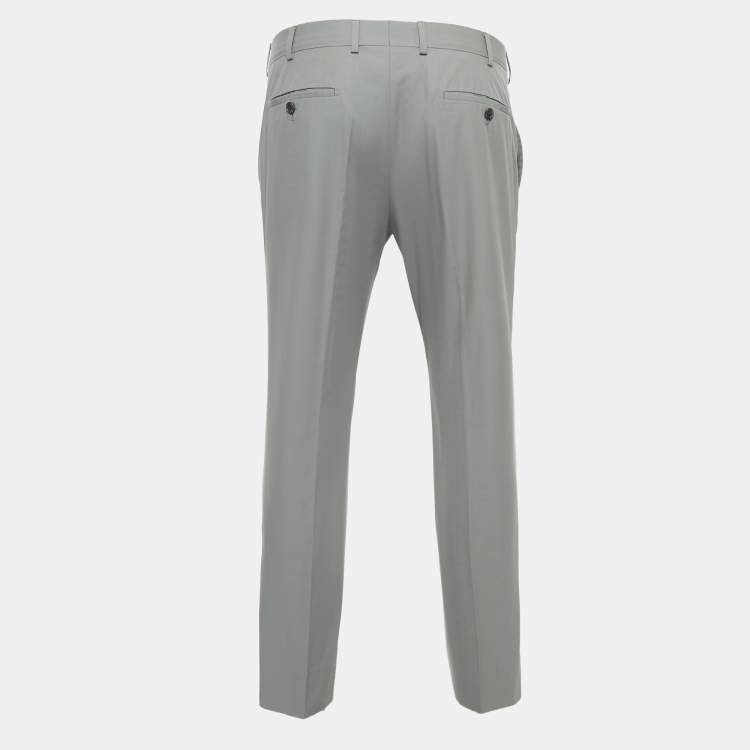 Pre Owned Hermes Grey Cotton Trousers L