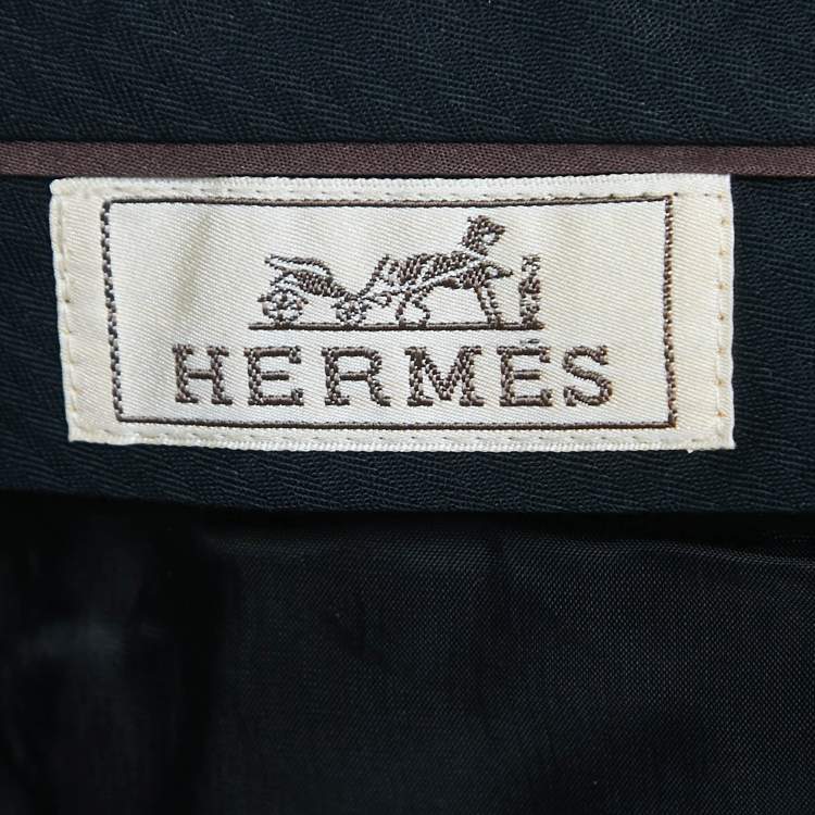 Pre Owned Hermes Grey Cotton Trousers L