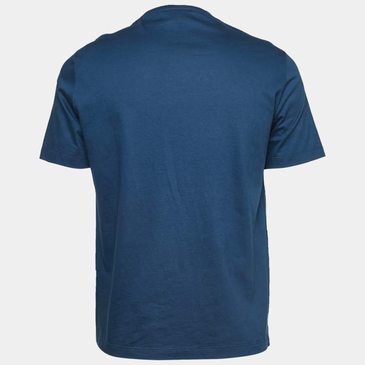 Pre Owned Hermes Blue Robot Print Cotton T-Shirt M