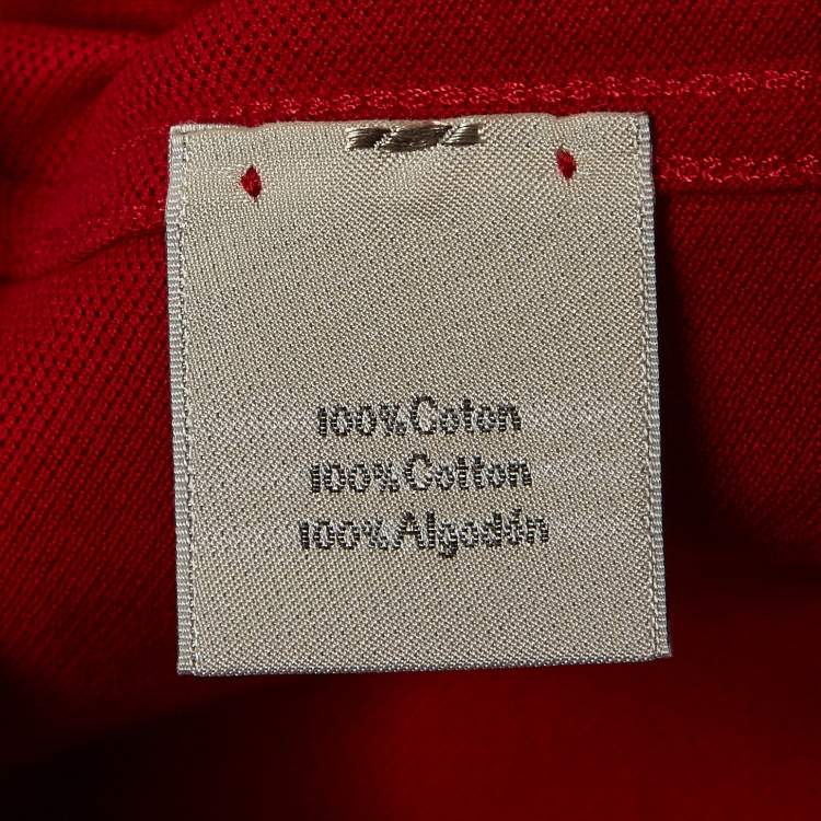 Pre Owned Hermes Red Cotton Pique Crew Neck T-Shirt L