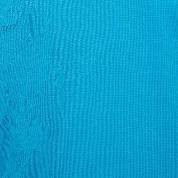 Pre Owned Hermes Blue Cotton Knit Crew Neck T-Shirt L