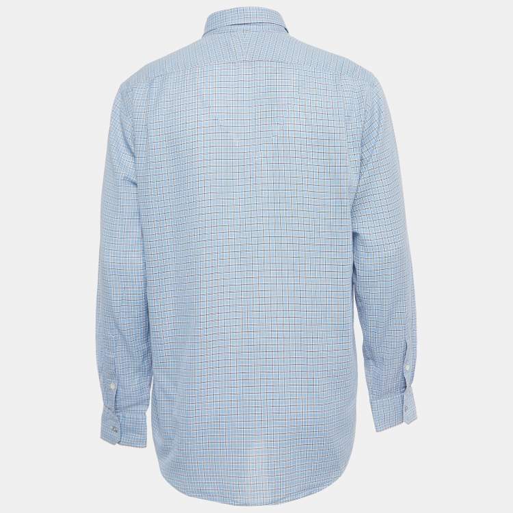 White button down full sleeves shirt with checks 