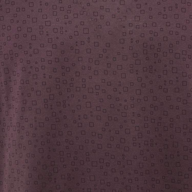 Pre Owned Hermes Brown Squares Print Cotton Half Sleeve T-Shirt M