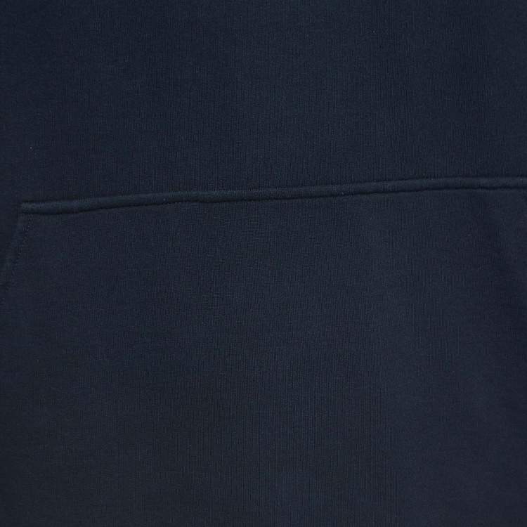 Pre Owned Hermes Navy Blue Cotton Hooded Sweatshirt L
