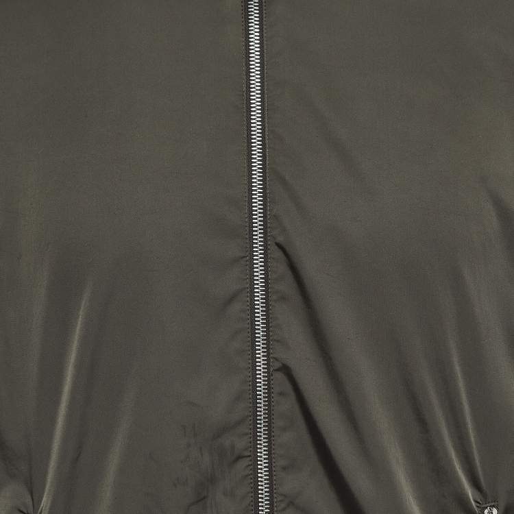 Pre Owned Hermes Grey Warm-Up Nylon Zipper Jacket XL
