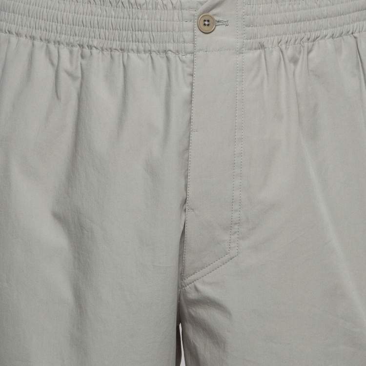 Pre Owned Hermes Grey Poplin Craquante Trousers M