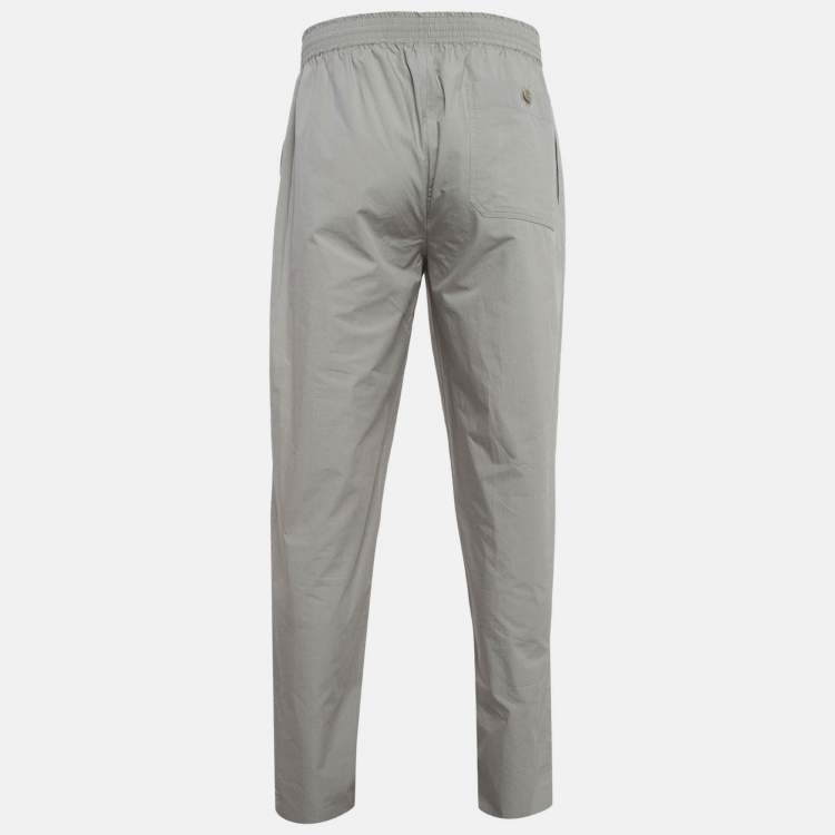 Pre Owned Hermes Grey Poplin Craquante Trousers M