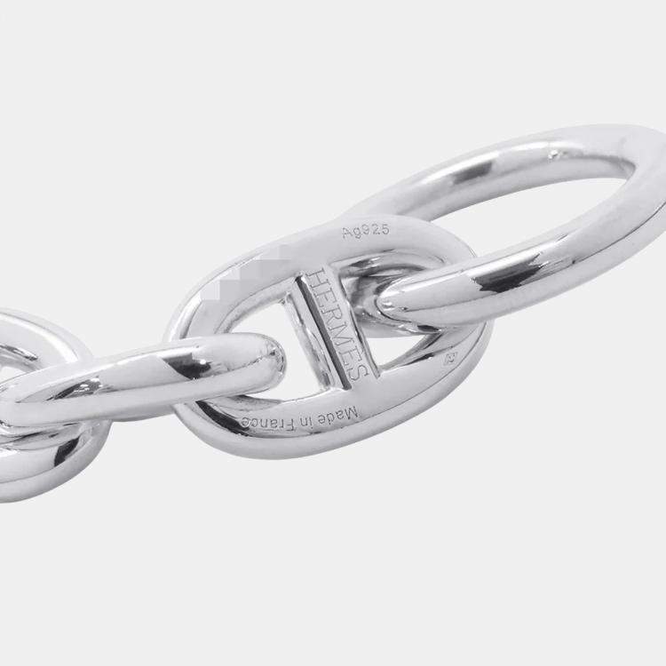 Pre Owned Hermes Chaine D'Ancre Bracelet 14 Frames Size Mm Sv925