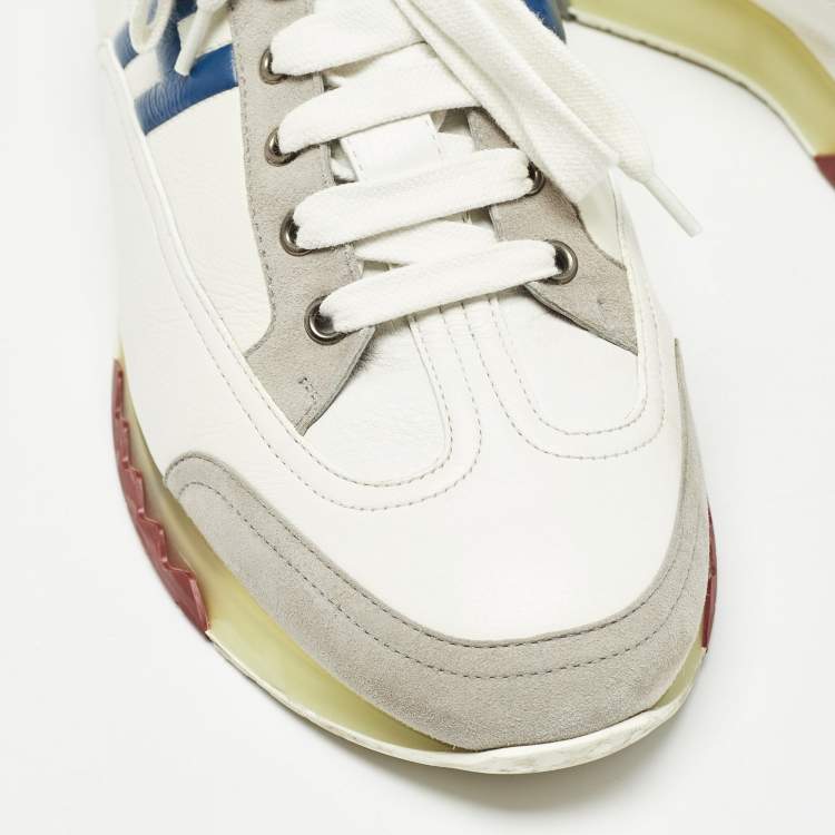 Pre Owned Hermes Multicolor Leather and Suede Trail Sneakers Size 43.5