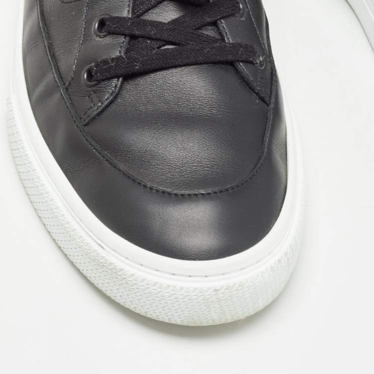 Pre Owned Hermes Black Leather Deep Lace Up Sneakers Size 44.5