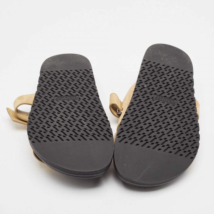 Pre Owned Hermes Beige Suede Chypre Sandals Size 42