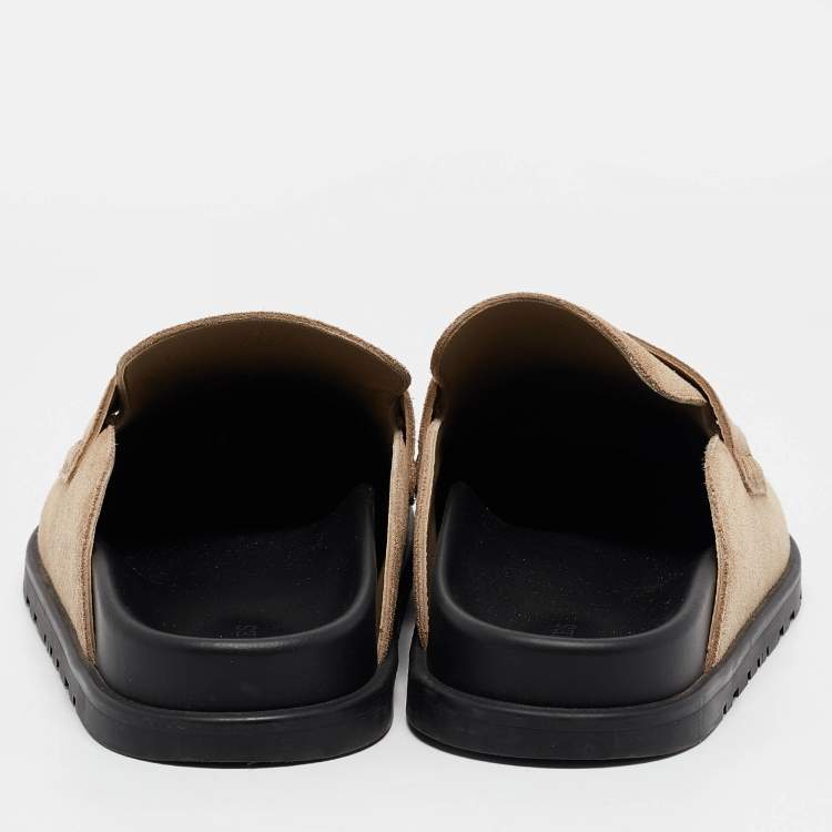 Pre Owned Hermès Brown Suede Go Mules Size 42