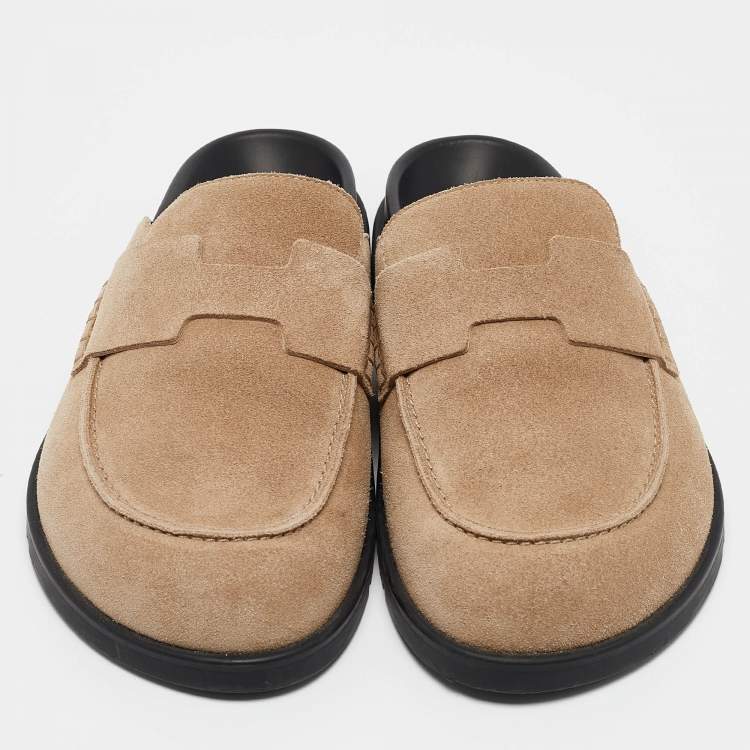 Pre Owned Hermès Brown Suede Go Mules Size 42