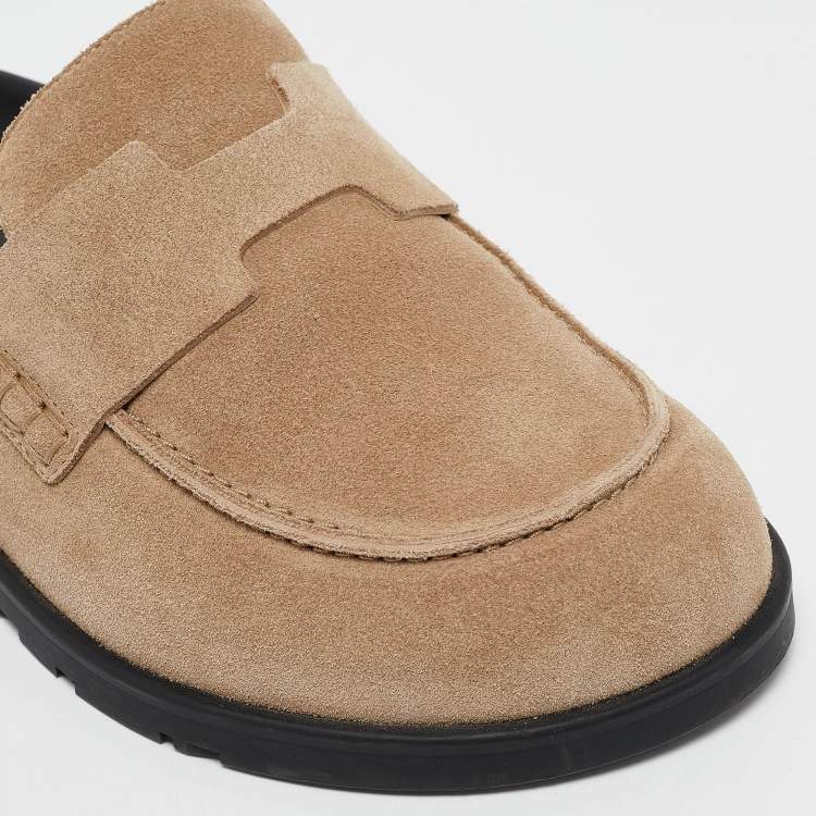 Pre Owned Hermès Brown Suede Go Mules Size 42