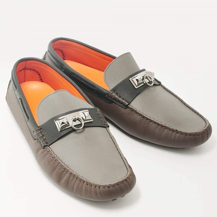 Pre Owned Hermes Multicolor Leather Irving Loafers Size 44