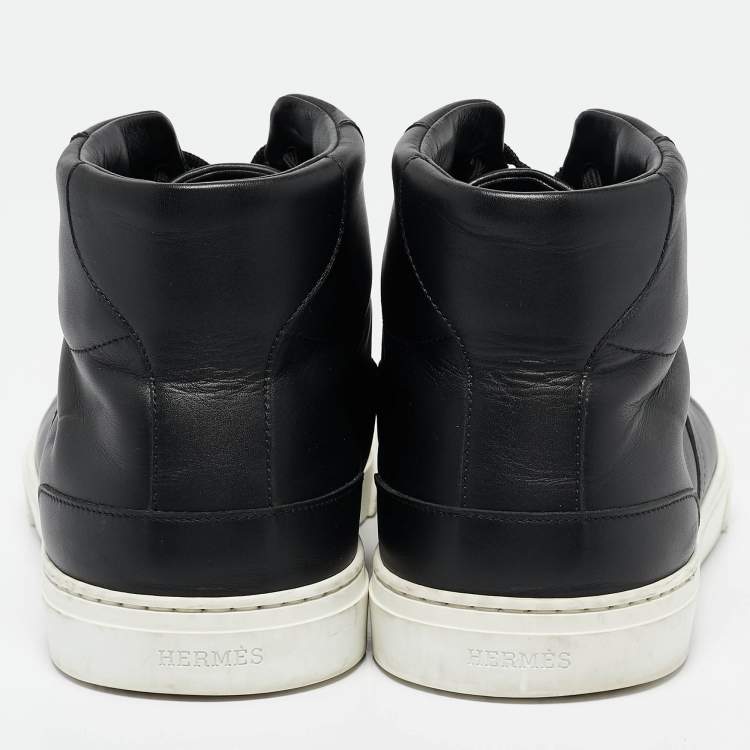 Pre Owned Hermes Black Leather Daydream Sneakers Size 45