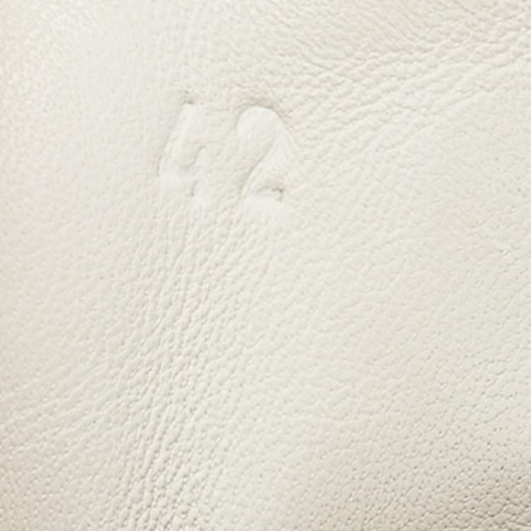 Pre Owned Hermes White Leather Day Sneakers Size 42