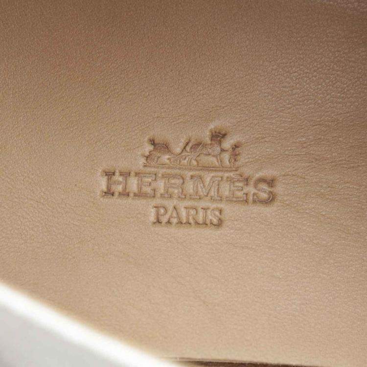 Pre Owned Hermes White Canvas And Leather Trim Kool Low Top Sneakers Size 42