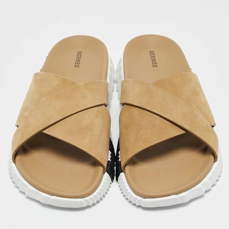 Pre Owned Hermès Beige Suede Infra Sandals Size 44