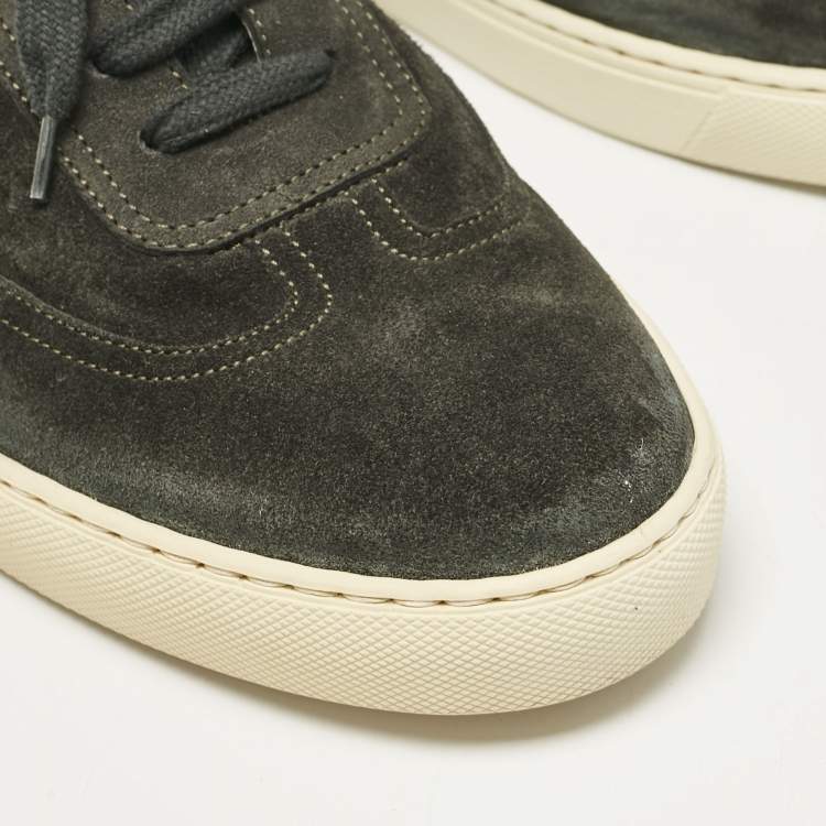 Pre Owned Hermes Grey Suede Quicker Low Top Sneakers Size 43.5