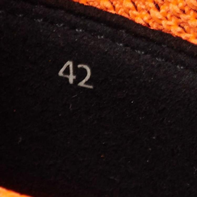Pre Owned Hermes Black Leather And Fabric Team Sneakers Size 42