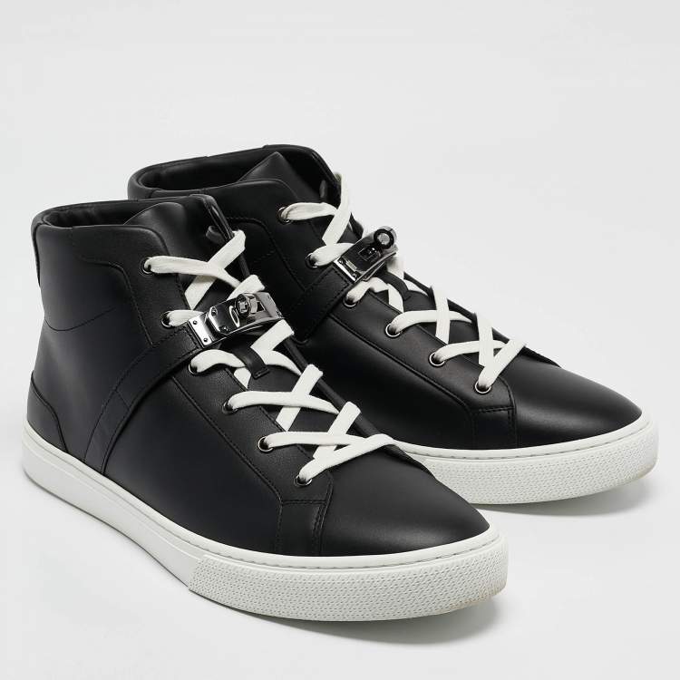 Pre Owned Hermes Black Leather Daydream Sneakers Size 44.5